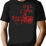Haul Ass T-Shirt - Retro Graphic Tee for Men & Women - Black