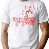 Haul Ass T-Shirt - Retro Graphic Tee for Men & Women - White