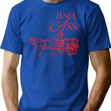 Haul Ass T-Shirt - Retro Graphic Tee for Men & Women - Blue