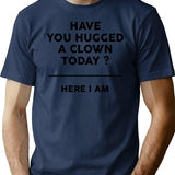 Have You Hugged A Clown Today Funny Vintage Pin Badge T-Shirt - Navy