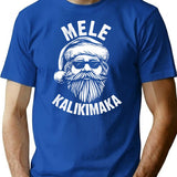 Hawaiian Santa Mele Kalikimaka Christmas At Hawaii Beach Funny Quote T-Shirt - Blue