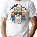 Hawk Tuah 2024 T-Shirt - Retro Graphic Tee for Men & Women - White