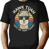 Hawk Tuah Retro Llama T-Shirt - Black