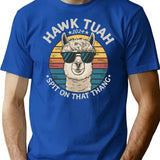 Hawk Tuah Retro Llama T-Shirt - Blue
