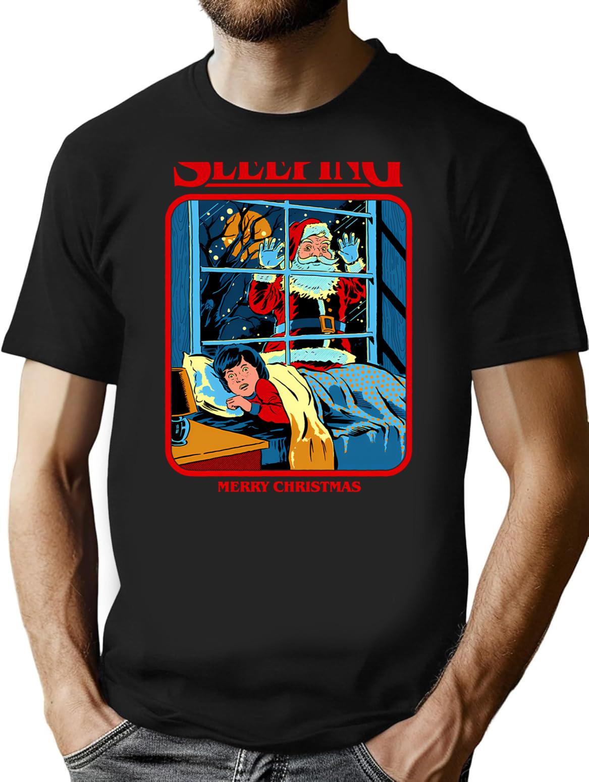 He Sees You When You're Sleeping T-Shirt - Black