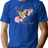 Hell Is Other People T-Shirt - Retro Graphic Tee for Men & Women - Blue