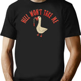 Hell Won't Take Me T-Shirt - Retro Graphic Tee for Men & Women - Black
