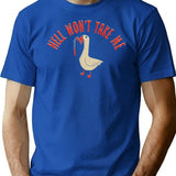 Hell Won't Take Me T-Shirt - Retro Graphic Tee for Men & Women - Blue