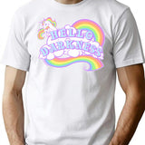 Hello Darkness T-Shirt - Retro Graphic Tee for Men & Women - White