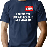 Hello My Name Is Karen I Need To Speak To Manager Funny Halloween Costume T-Shirt - Navy