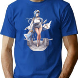 Helm T-Shirt - Retro Graphic Tee for Men & Women - Blue
