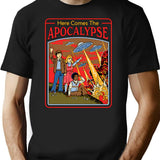 Here Comes The Apocalypse (1) T-Shirt - Retro Graphic Tee for Men & Women - Black