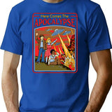 Here Comes The Apocalypse (1) T-Shirt - Retro Graphic Tee for Men & Women - Blue