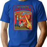 Here Comes The Apocalypse T-Shirt - Retro Graphic Tee for Men & Women - Blue