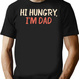 Hi Hungry I'm Dad Joke Funny Pun Dad's Humor Quote Gift For Fathers Day Vintage Style T-Shirt - Black