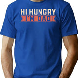 Hi Hungry I'm Dad Vintage Letters Funny Hungry Dad Joke T-Shirt - Blue