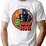 High Five T-Shirt - Retro Graphic Tee for Men & Women - White