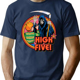 High Five T-Shirt - Retro Graphic Tee for Men & Women - Navy