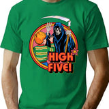 High Five T-Shirt - Retro Graphic Tee for Men & Women - Green