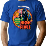 High Five T-Shirt - Retro Graphic Tee for Men & Women - Blue