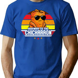 Highway To The Chicharron - 1980s Chicano Mexican Food T-Shirt - Blue