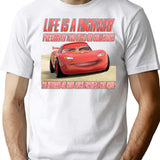 Highway T-Shirt - Retro Graphic Tee for Men & Women - White