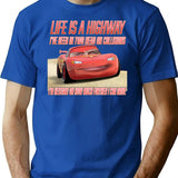 Highway T-Shirt - Retro Graphic Tee for Men & Women - Blue