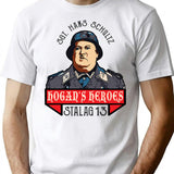 Hogan's Heroes Hans Schultz T-Shirt - Retro Graphic Tee for Men & Women - White