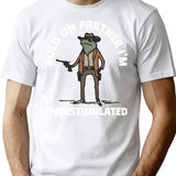 Hold On Partner I'm Overstimulated Cowboy Frog Vintage (1) T-Shirt - White