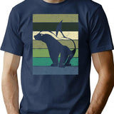 Honey Badger Vintage Grunge Sunset Background T-Shirt - Navy