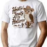 Hootin Leads To Hollerin T-Shirt - Retro Graphic Tee for Men & Women - White