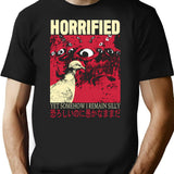 Horrified Pigeon T-Shirt - Retro Graphic Tee for Men & Women - Black