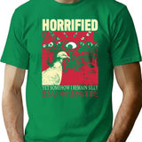 Horrified Pigeon T-Shirt - Retro Graphic Tee for Men & Women - Green