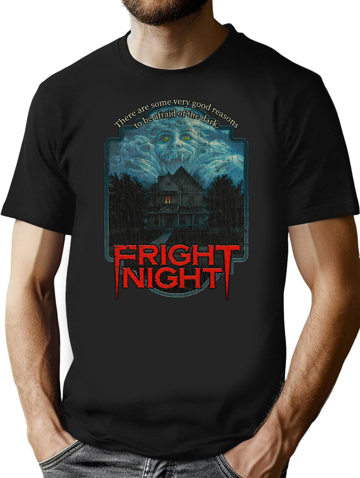 Horror Fan Fright Night 1985 T-Shirt - Retro Graphic Tee for Men & Women - Black