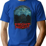 Horror Fan Fright Night 1985 T-Shirt - Retro Graphic Tee for Men & Women - Blue