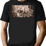 Horror Movie Characters Eating Lunch Together Vintage T-Shirt - Black