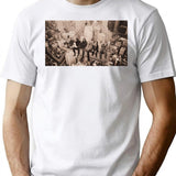 Horror Movie Characters Eating Lunch Together Vintage T-Shirt - White