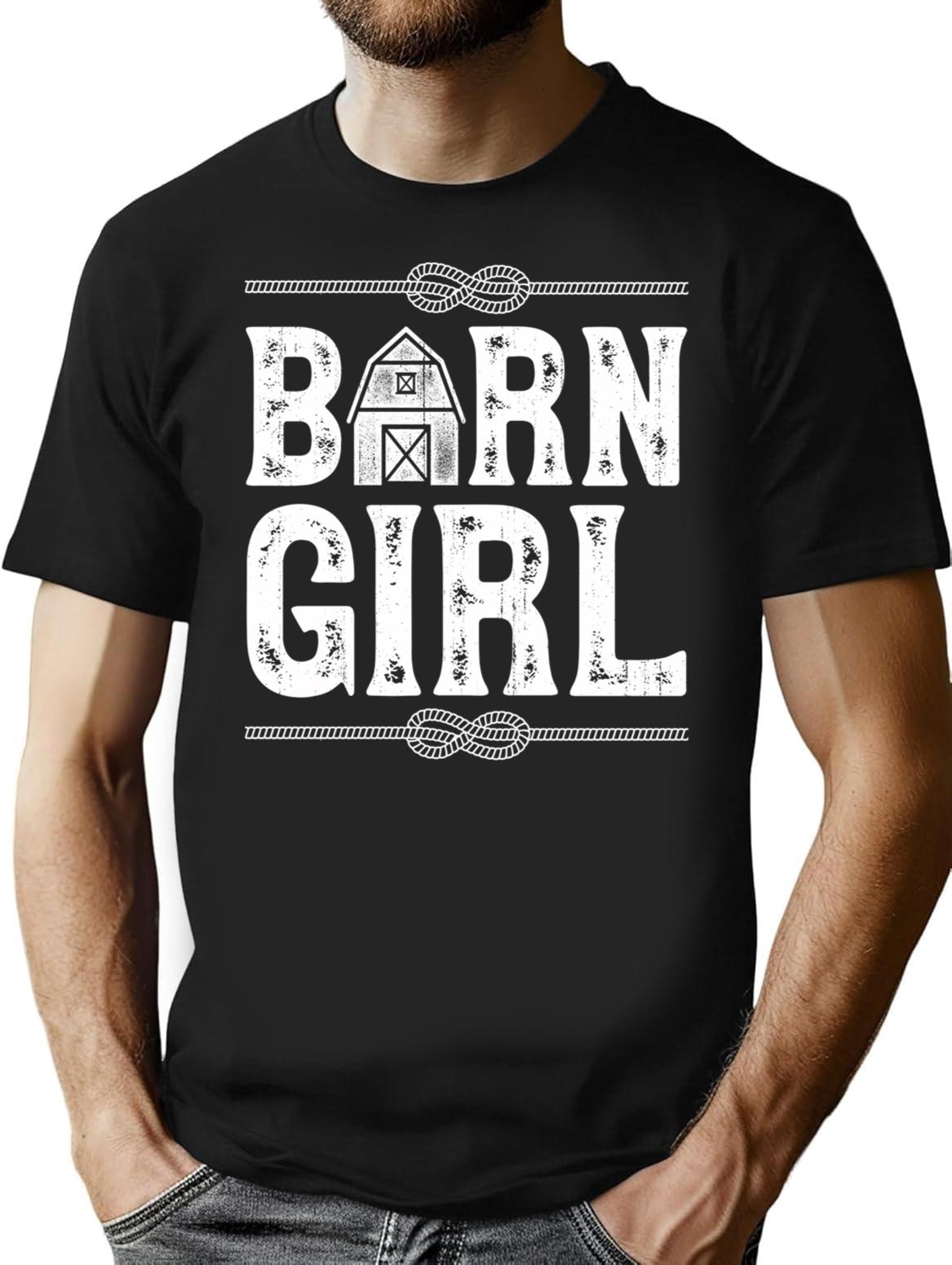 Horse Barn Girl T Shirt I Love My Horses Racing Riding Gifts - Black