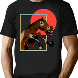 Horse T-Shirt - Retro Graphic Tee for Men & Women - Black