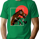 Horse T-Shirt - Retro Graphic Tee for Men & Women - Green