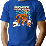 House Tiger T-Shirt - Retro Graphic Tee for Men & Women - Blue