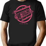 Hoverskating Academy T-Shirt - Retro Graphic Tee for Men & Women - Black