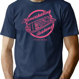 Hoverskating Academy T-Shirt - Retro Graphic Tee for Men & Women - Navy