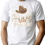 Howdy Western Christmas T-Shirt - Retro Graphic Tee for Men & Women - White