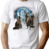 Howling At The Moon Shirt - Funny Raccoon Shirt - Raccoon T-Shirt - White