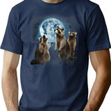 Howling At The Moon Shirt - Funny Raccoon Shirt - Raccoon T-Shirt - Navy