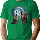 Howling At The Moon Shirt - Funny Raccoon Shirt - Raccoon T-Shirt - Green