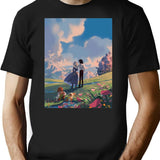 Howlx27s Moving Castle Classic T-Shirt - Retro Graphic Tee for Men & Women - Black