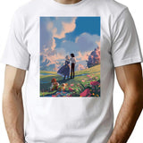 Howlx27s Moving Castle Classic T-Shirt - Retro Graphic Tee for Men & Women - White