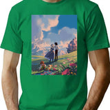 Howlx27s Moving Castle Classic T-Shirt - Retro Graphic Tee for Men & Women - Green